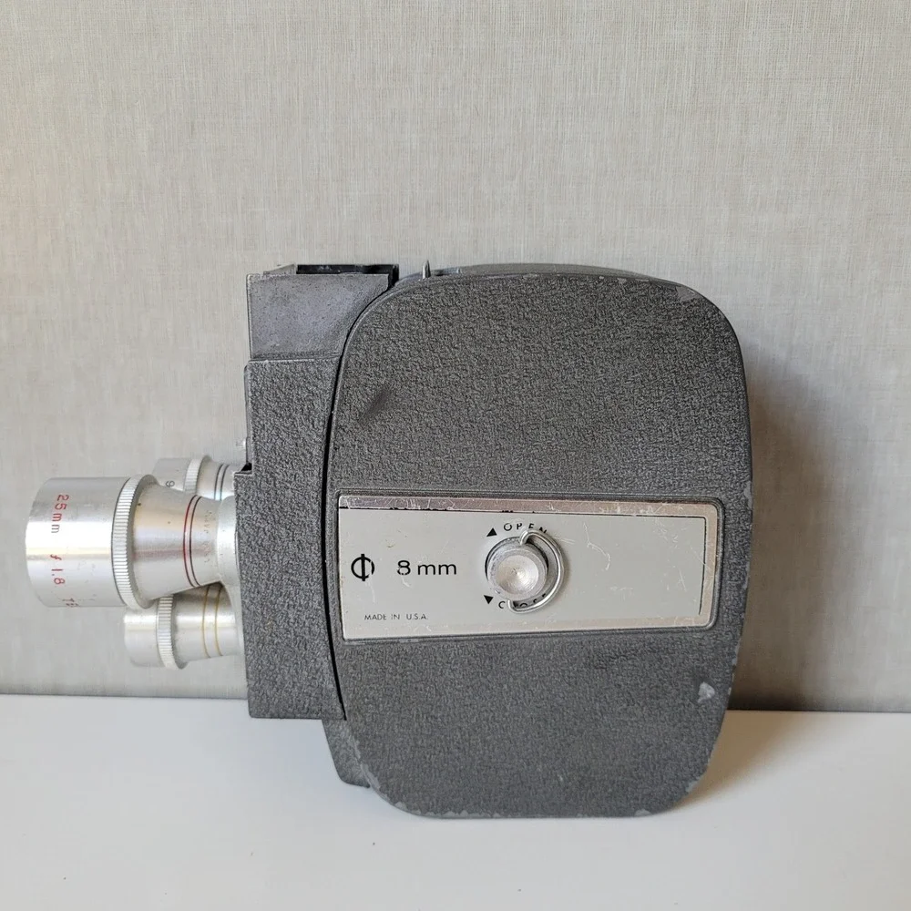 Keystone Movie Camera Americana 8mm Grey Vintage Mid Century Prop Decor UNTESTED